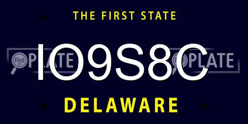 IO9S8C Delaware License Plate