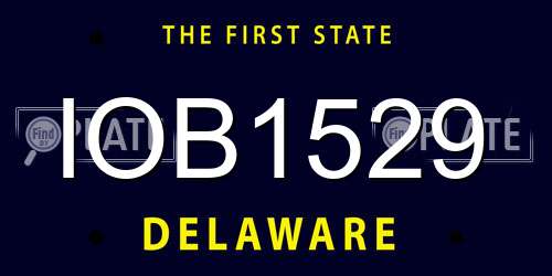 IOB1529 Delaware License Plate