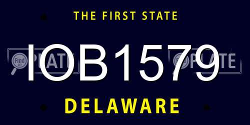 IOB1579 Delaware License Plate