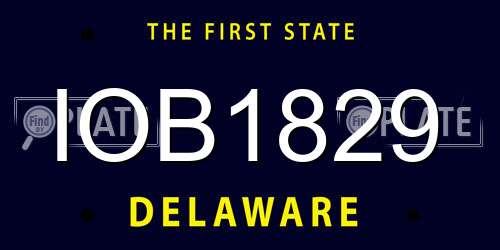 IOB1829 Delaware License Plate