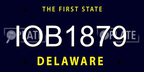 IOB1879 Delaware License Plate