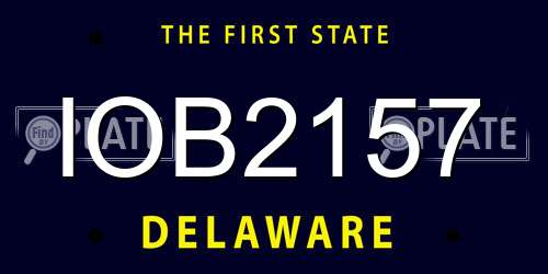 IOB2157 Delaware License Plate