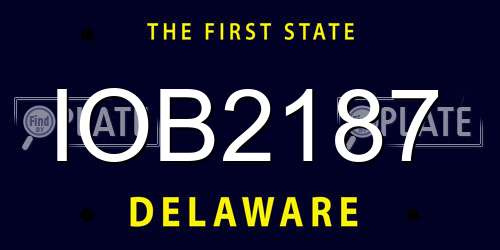 IOB2187 Delaware License Plate