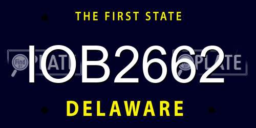 IOB2662 Delaware License Plate