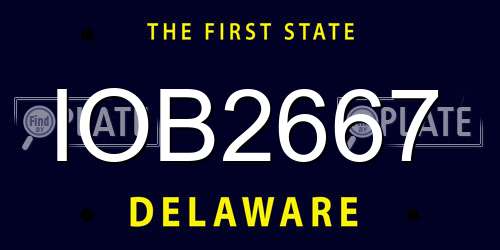 IOB2667 Delaware License Plate