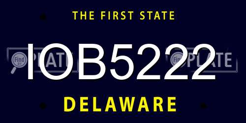 IOB5222 Delaware License Plate