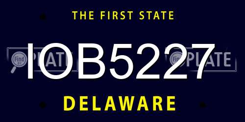 IOB5227 Delaware License Plate