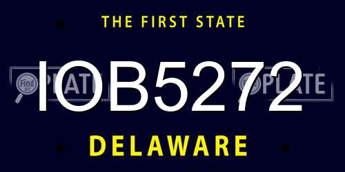 IOB5272 Delaware License Plate