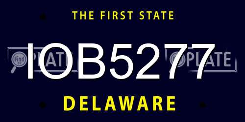IOB5277 Delaware License Plate