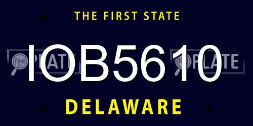 IOB5610 Delaware License Plate
