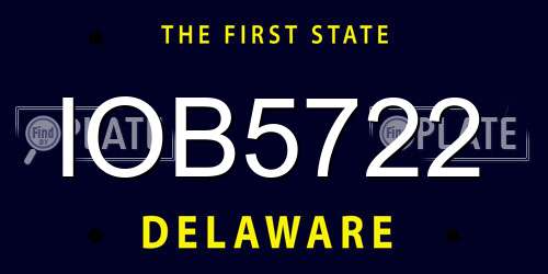 IOB5722 Delaware License Plate