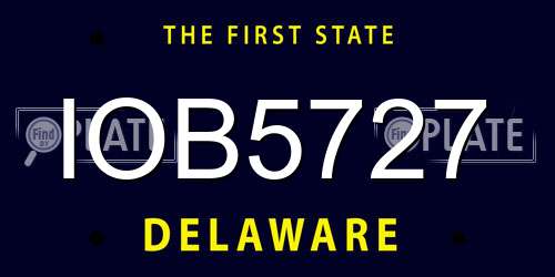 IOB5727 Delaware License Plate