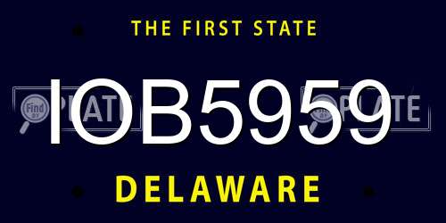 IOB5959 Delaware License Plate