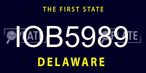 IOB5989 Delaware License Plate