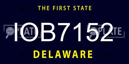 IOB7152 Delaware License Plate
