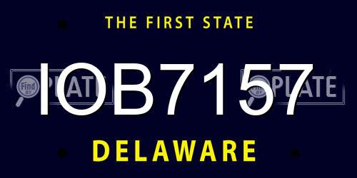 IOB7157 Delaware License Plate