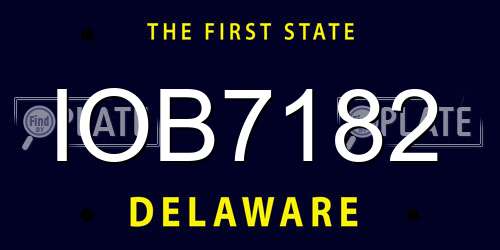 IOB7182 Delaware License Plate