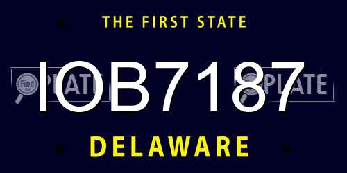 IOB7187 Delaware License Plate