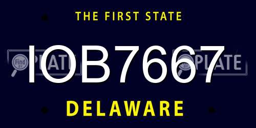 IOB7667 Delaware License Plate
