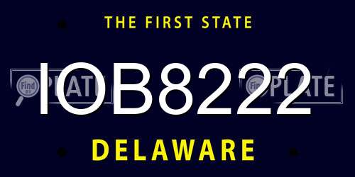 IOB8222 Delaware License Plate