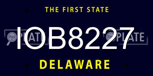 IOB8227 Delaware License Plate