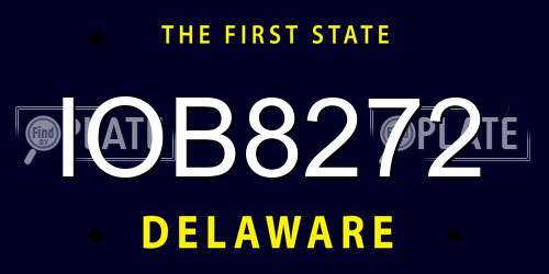 IOB8272 Delaware License Plate
