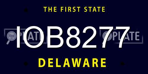 IOB8277 Delaware License Plate