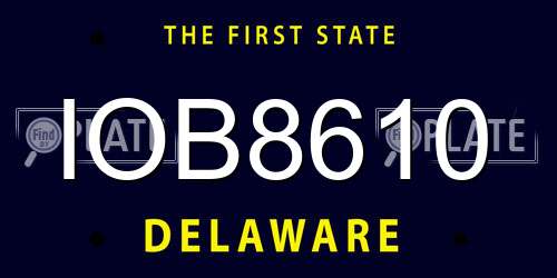 IOB8610 Delaware License Plate