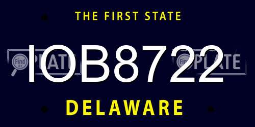 IOB8722 Delaware License Plate