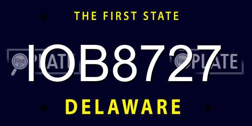 IOB8727 Delaware License Plate