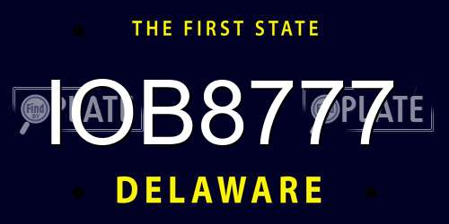 IOB8777 Delaware License Plate