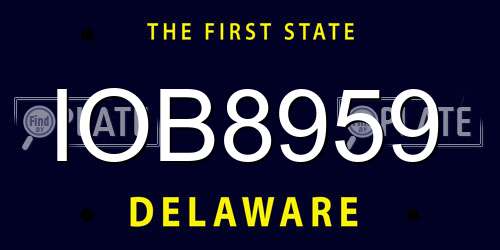 IOB8959 Delaware License Plate