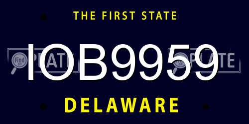 IOB9959 Delaware License Plate