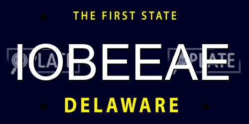 IOBEEAE Delaware License Plate