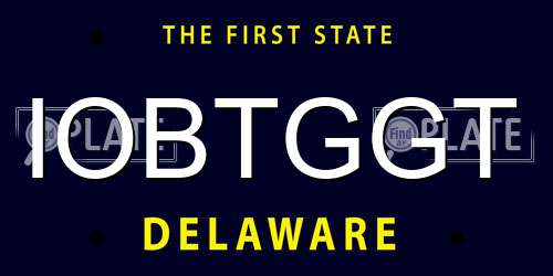 IOBTGGT Delaware License Plate
