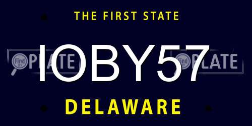 IOBY57 Delaware License Plate
