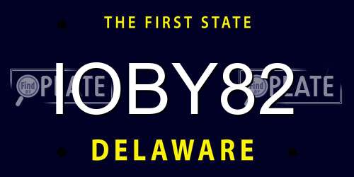 IOBY82 Delaware License Plate