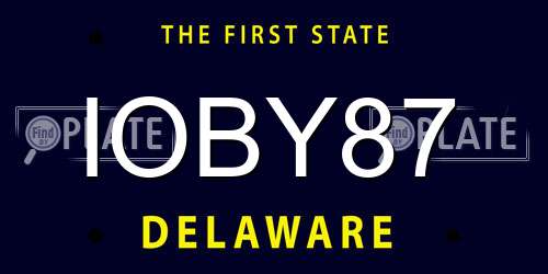 IOBY87 Delaware License Plate