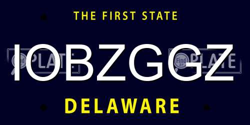 IOBZGGZ Delaware License Plate