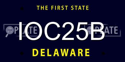 IOC25B Delaware License Plate