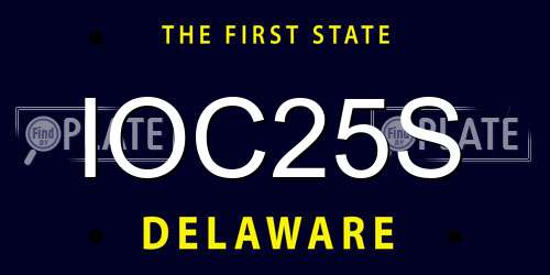 IOC25S Delaware License Plate