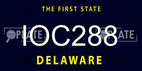 IOC288 Delaware License Plate
