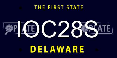 IOC28S Delaware License Plate