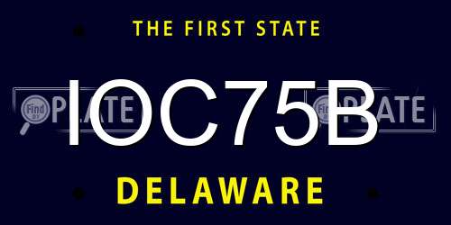 IOC75B Delaware License Plate