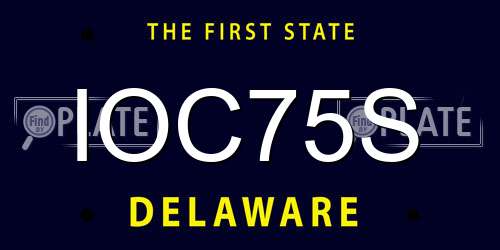 IOC75S Delaware License Plate