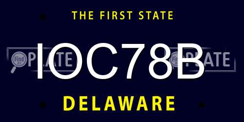 IOC78B Delaware License Plate