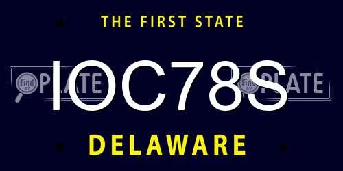IOC78S Delaware License Plate
