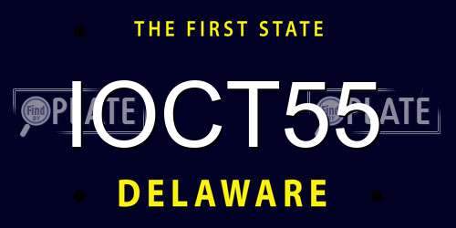 IOCT55 Delaware License Plate