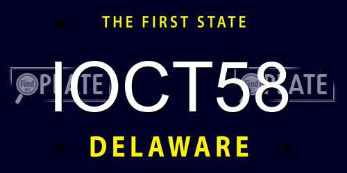IOCT58 Delaware License Plate