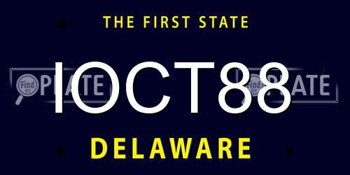 IOCT88 Delaware License Plate